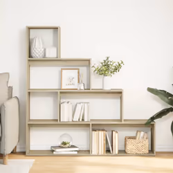 vidaXL Libreria 4 Ripiani Rovere Sonoma 143,5x29x143,5 cm Truciolato - Vista aggiuntiva 3
