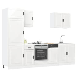 vidaXL Set Mobili da Cucina 7 pz Porto Bianchi Lucido in Truciolato