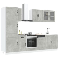 vidaXL Set Mobili da Cucina 8 pz Kalmar Grigio Cemento in Truciolato