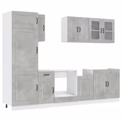 vidaXL Set Mobili da Cucina 8 pz Kalmar Grigio Cemento in Truciolato - Vista aggiuntiva 2