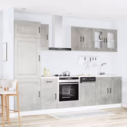 vidaXL Set Mobili da Cucina 8 pz Kalmar Grigio Cemento in Truciolato - Vista aggiuntiva 3