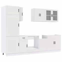 vidaXL Set Mobili da Cucina 8 pz Porto Bianco Legno Multistrato - Vista aggiuntiva 2
