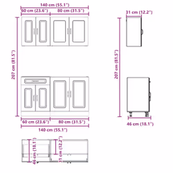 VidaXL 3314860 credenza e mobile per stanza da pranzo - Vista aggiuntiva 7