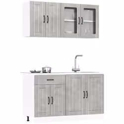 Questo set di 4 mobili da cucina, con il suo design elegante, ottimizza lo spazio della vostra cucina, fornendo ampio spazio  ...