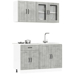 Vidaxl - Set Mobili da Cucina 4 pz Kalmar Grigio Cemento in Truciolato 606538
