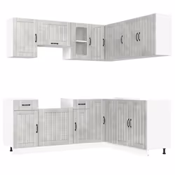 vidaXL Set Mobili da Cucina 11 pz Kalmar Grigio Cemento in Truciolato - Vista aggiuntiva 2