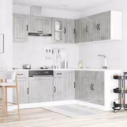 vidaXL Set Mobili da Cucina 11 pz Kalmar Grigio Cemento in Truciolato - Vista aggiuntiva 3