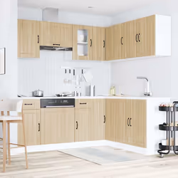 vidaXL Set Mobili da Cucina 11 pz Lucca Rovere Sonoma in Truciolato - Vista aggiuntiva 3