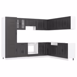 vidaXL Set Mobili da Cucina 14 pz Kalmar Neri Legno Multistrato - Vista aggiuntiva 2