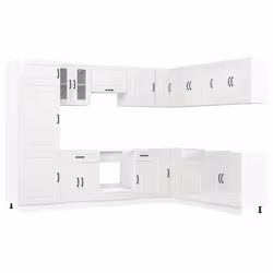 vidaXL Set Mobili da Cucina 14 pz Kalmar Bianchi Lucido in Truciolato - Vista aggiuntiva 2