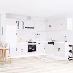 vidaXL Set Mobili da Cucina 14 pz Kalmar Bianchi Lucido in Truciolato - Vista aggiuntiva 3