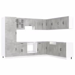 vidaXL Set Mobili da Cucina 14 pz Kalmar Grigio Cemento in Truciolato - Vista aggiuntiva 2
