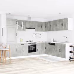vidaXL Set Mobili da Cucina 14 pz Kalmar Grigio Cemento in Truciolato - Vista aggiuntiva 3
