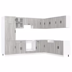 vidaXL Set Mobili da Cucina 14 pz Porto Grigio Sonoma in Truciolato - Vista aggiuntiva 2