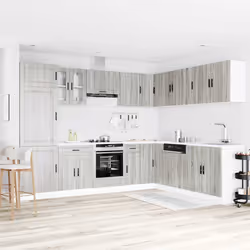 vidaXL Set Mobili da Cucina 14 pz Porto Grigio Sonoma in Truciolato - Vista aggiuntiva 3