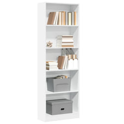 vidaXL Libreria Bianca 60x24x176 cm in Legno Massello