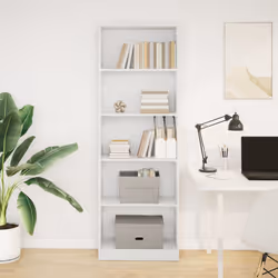 vidaXL Libreria Bianca 60x24x176 cm in Legno Massello - Vista aggiuntiva 3