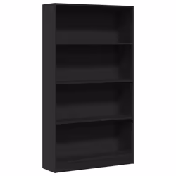 vidaXL Libreria Nera 80x24x143 cm in Legno Multistrato - Vista aggiuntiva 2