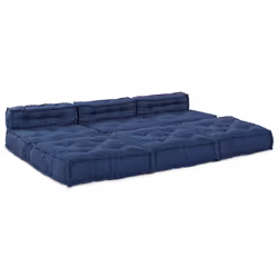 vidaXL Divano modulare 4 pcs Indaco 70 x 70 x 56 cm Tessuto - Vista aggiuntiva 3