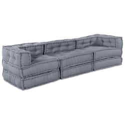 vidaXL Divano modulare 3 pcs Grigio 70 x 70 x 56 cm Tessuto