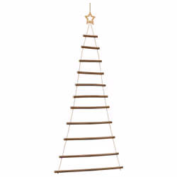 vidaXL Albero di Natale sospeso con stella superiore 74x150 cm Ramo naturale - Vista aggiuntiva 2
