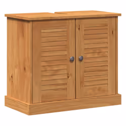 vidaXL Mobile Lavabo con porta VIGO marrone ambrato 67.5 x 34 x 59 cm - Vista aggiuntiva 2