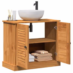 vidaXL Mobile Lavabo con porta VIGO marrone ambrato 67.5 x 34 x 59 cm - Vista aggiuntiva 3