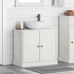 vidaXL Mobile Lavabo con porta VIGO bianco anticato 67.5 x 34 x 59 cm