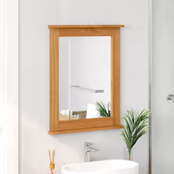 vidaXL Specchio con specchio VIGO marrone ambrato 55.5 x 5 x 70 cm - Vista aggiuntiva 3