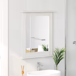 vidaXL Specchio VIGO Bianco 55.5 x 5 x 70 cm Legno di pino massello - Vista aggiuntiva 3