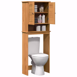 vidaXL Mobile Bagno con porta VIGO marrone ambrato 60 x 27 x 161 cm - Vista aggiuntiva 3