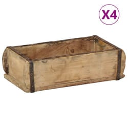 vidaXL Vassoio con archiviazione 4 pcs Marrone 30 x 15 x 9 cm