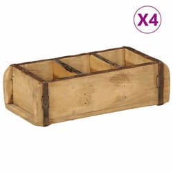 vidaXL Vassoio con archiviazione 4 pcs Marrone 30 x 14 x 9 cm
