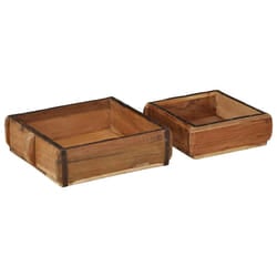 vidaXL Vassoio con archiviazione 2 pcs Marrone 31 x 29 x 10 cm