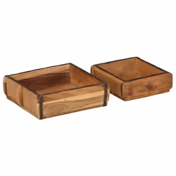 vidaXL Vassoio con archiviazione 2 pcs Marrone 31 x 29 x 10 cm - Vista aggiuntiva 2