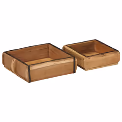 vidaXL Vassoio con archiviazione 2 pcs Marrone 31 x 29 x 10 cm - Vista aggiuntiva 3