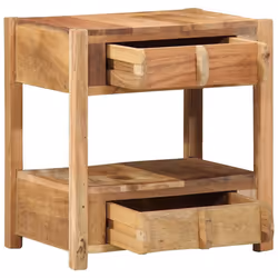 vidaXL Tavolo laterale con cassetto Marrone 43 x 32 x 46 cm - Vista aggiuntiva 3