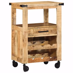 vidaXL Carrello da Cucina Marrone 55 x 40 x 80 cm - Vista aggiuntiva 2