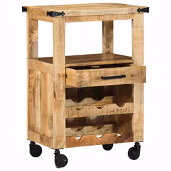 vidaXL Carrello da Cucina Marrone 55 x 40 x 80 cm - Vista aggiuntiva 3