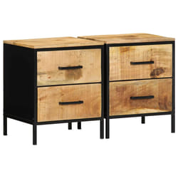 vidaXL Armadio da Notte 2 pcs Marrone e nero 40 x 35 x 50 cm