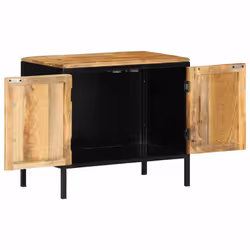 vidaXL Armadio da Notte Marrone e nero 50 x 30 x 45 cm - Vista aggiuntiva 2