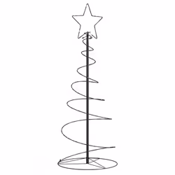 vidaXL Albero di Natale a LED 80 LED Bianco Caldo 120 cm - Vista aggiuntiva 3