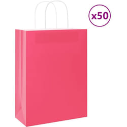 Sacchetti di Carta 50 pz con Manici Rosa 26x12x35 cm vidaXL107207