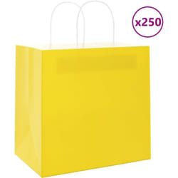 Vidaxl - Sacchetti di Carta 250 pz con Manici Gialli 26x17x25 cm 494441