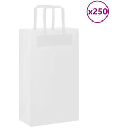 Sacchetti di Carta 250 pz con Manici Bianchi 21x11x36 cm Vidaxl 861396