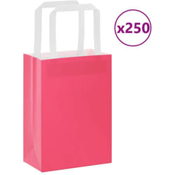 Vidaxl - Sacchetti di Carta 250 pz con Manici Rosa 15x8x21 cm 378842