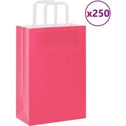 Vidaxl - Sacchetti di Carta 250 pz con Manici Rosa 21x11x31 cm 795661