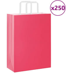 Vidaxl - Sacchetti di Carta 250 pz con Manici Rosa 26x12x35 cm 215191