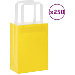 Vidaxl - Sacchetti di Carta 250 pz con Manici Gialli 15x8x21 cm