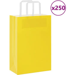 Vidaxl - Sacchetti di Carta 250 pz con Manici Gialli 21x11x31 cm 873732